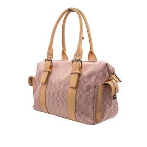 Vintage Y2K Purses BUENO Pink Signature Canvas X large Satchel Bag Handbag